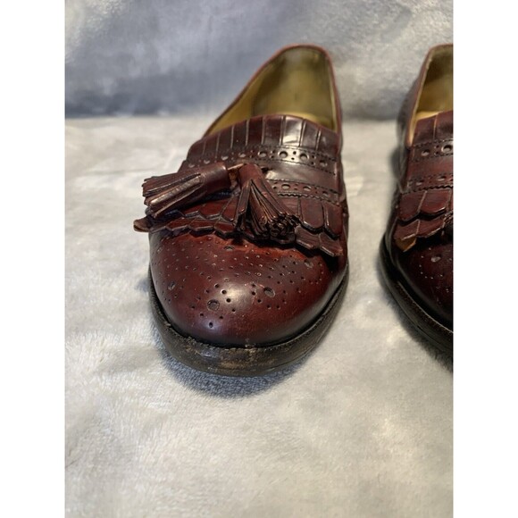 Bragano Cole Haan Men\'s‎ Loafers 9M Brown Leather Tasseled Kiltie Italy Vibram